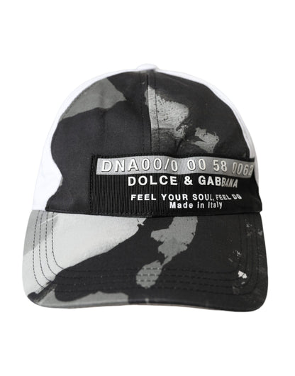 Dolce & Gabbana Black White Cotton Logo Baseball Hat Men