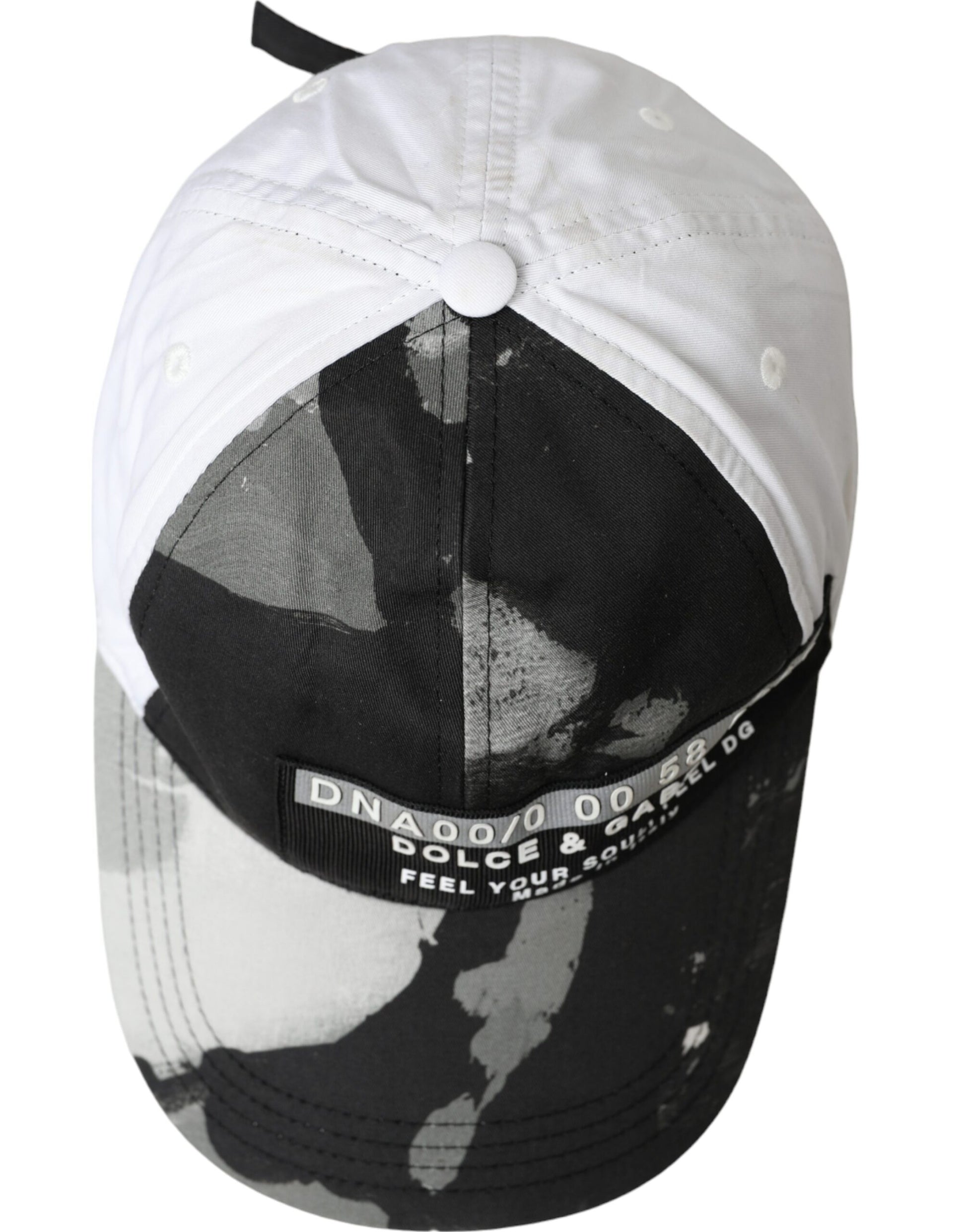 Dolce & Gabbana Black White Cotton Logo Baseball Hat Men