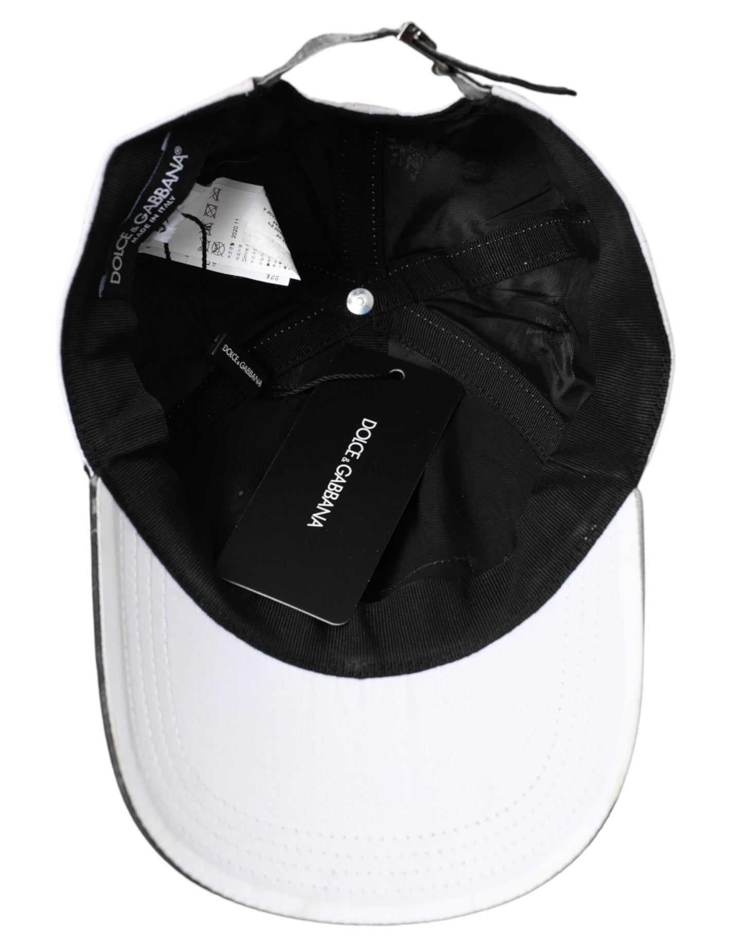 Dolce & Gabbana Black White Cotton Logo Baseball Hat Men