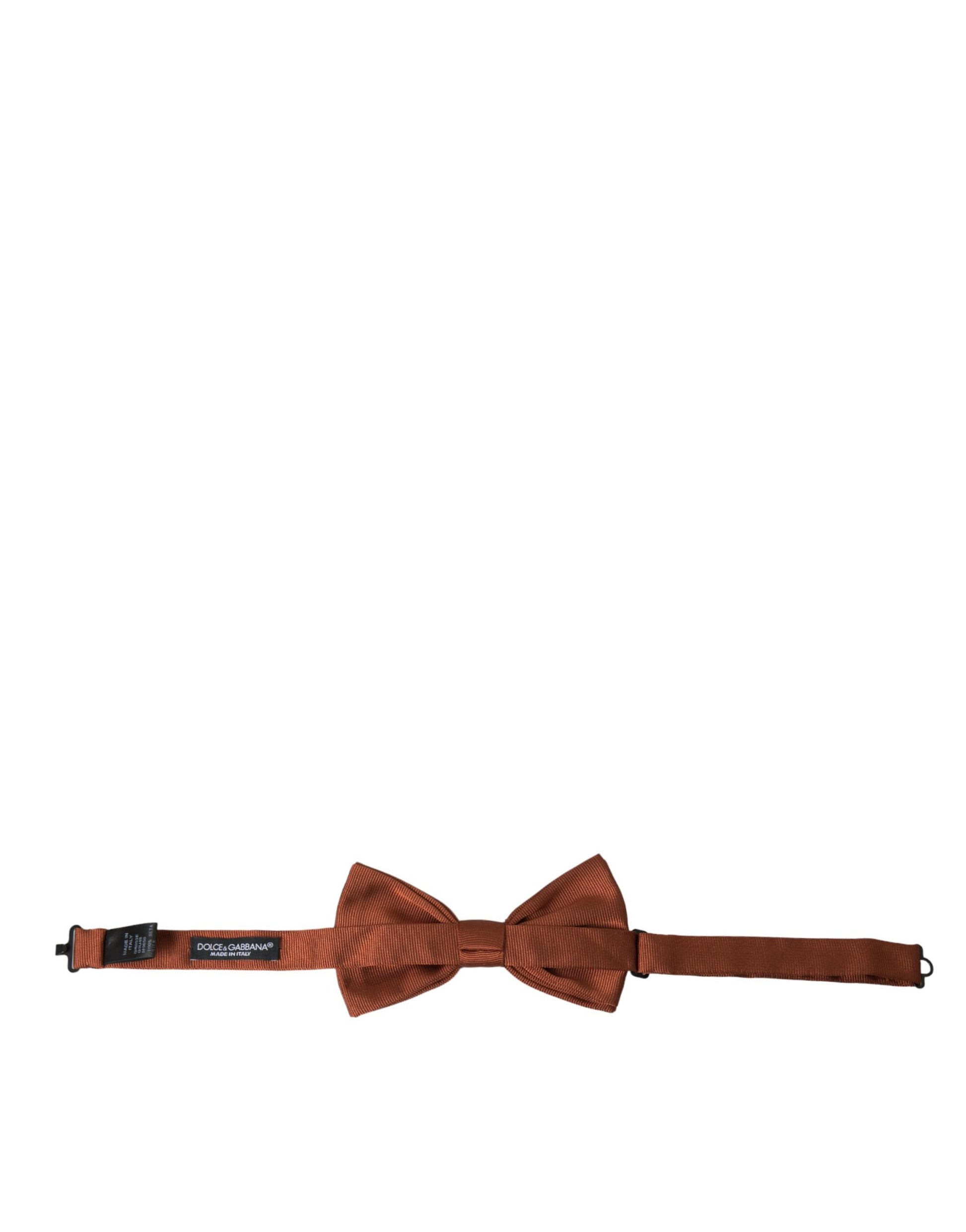 Dolce & Gabbana Brown Silk Adjustable Neck Men Bow Tie