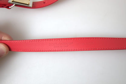 Dolce & Gabbana Elegant Red Leather Designer Belt