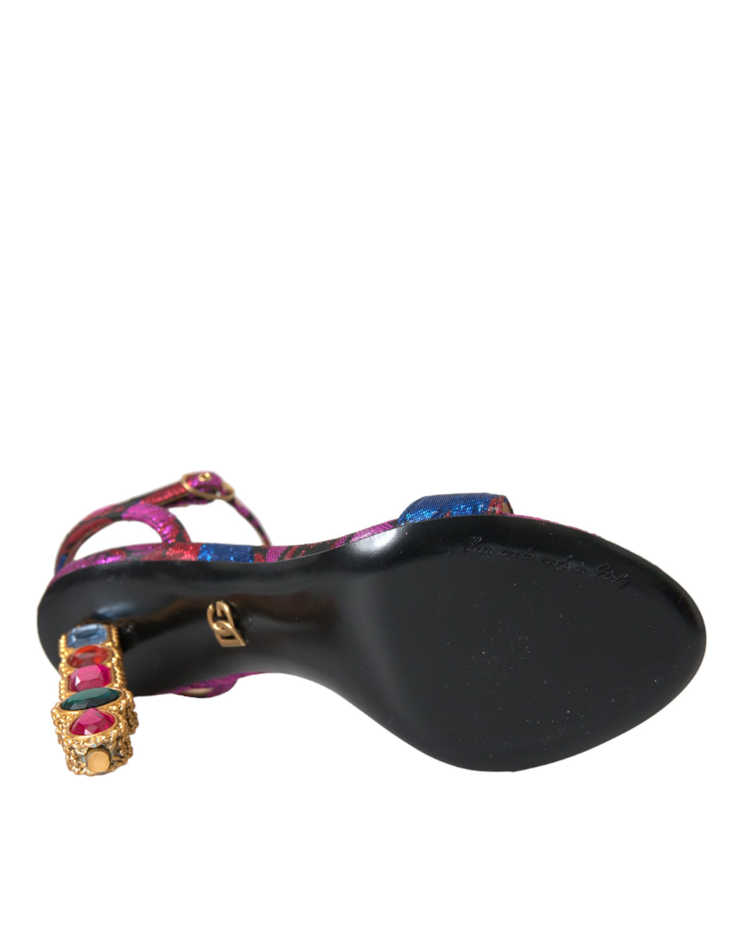 Dolce & Gabbana Multicolor Jacquard Crystals Sandals Shoes