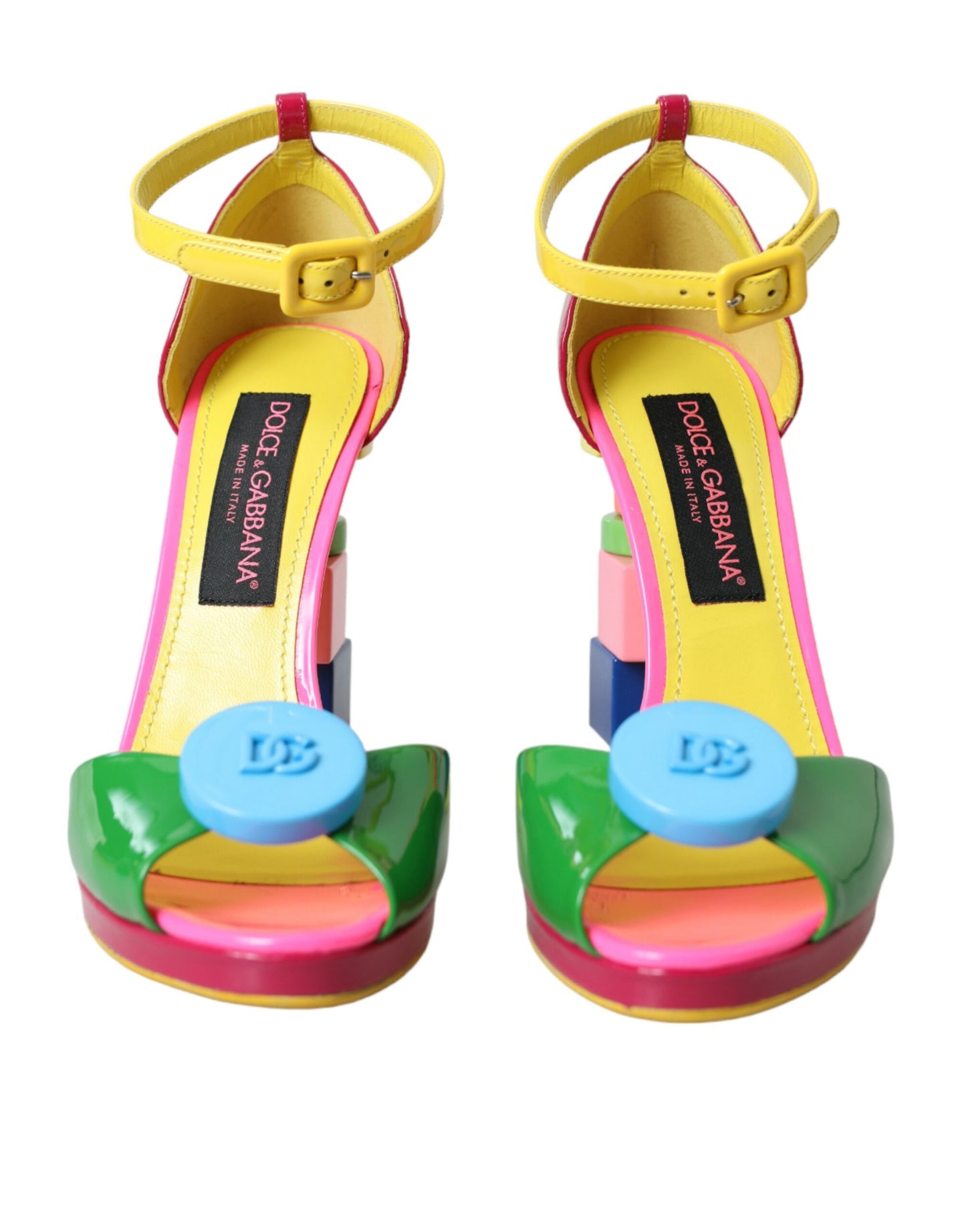 Dolce & Gabbana Multicolor Leather Heels Sandals Shoes