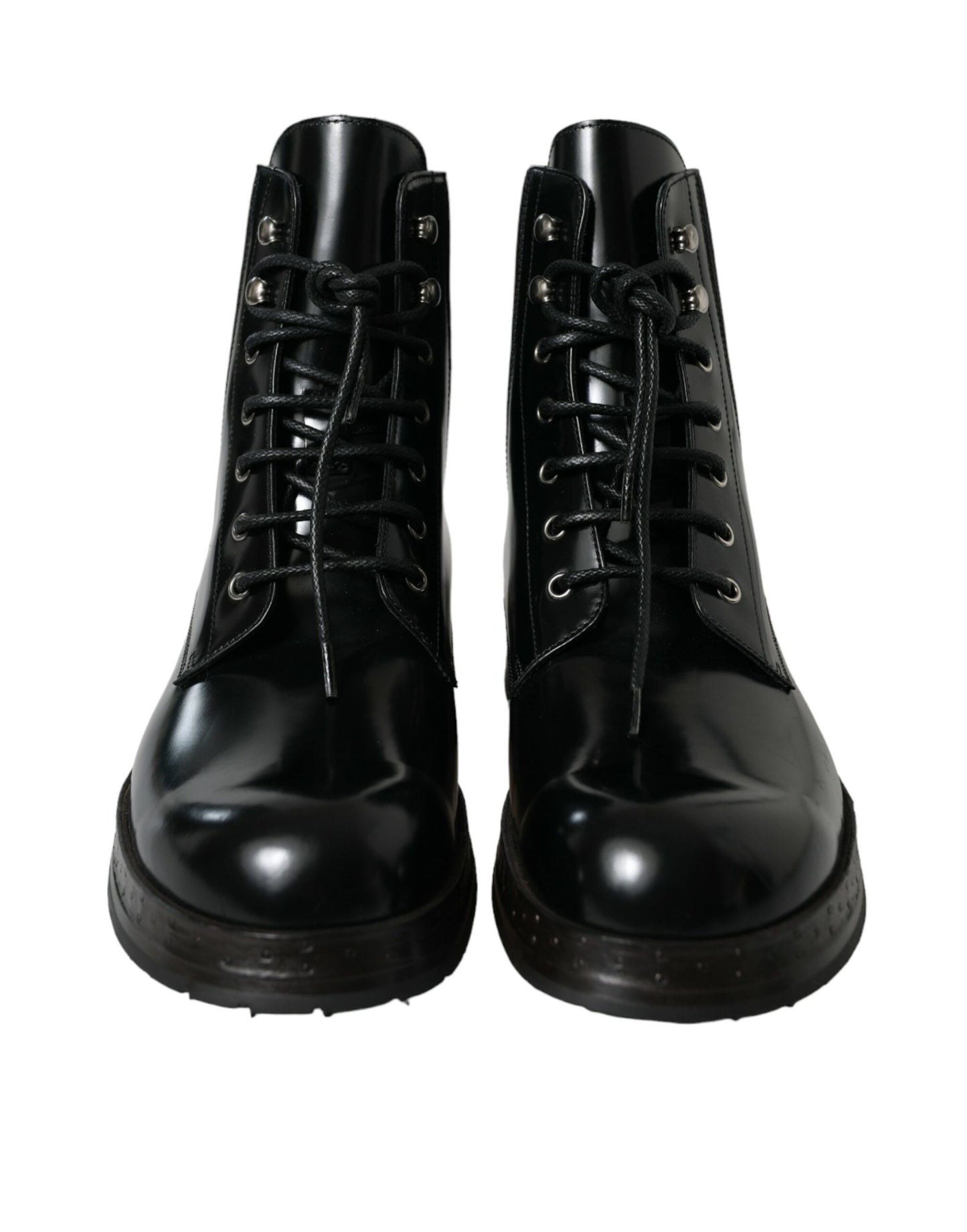 Dolce & Gabbana Elegant Black Leather Mid Calf Men's Boots