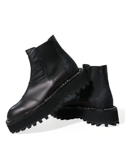 Dolce & Gabbana Elegant Black Chelsea Slip-On Boots