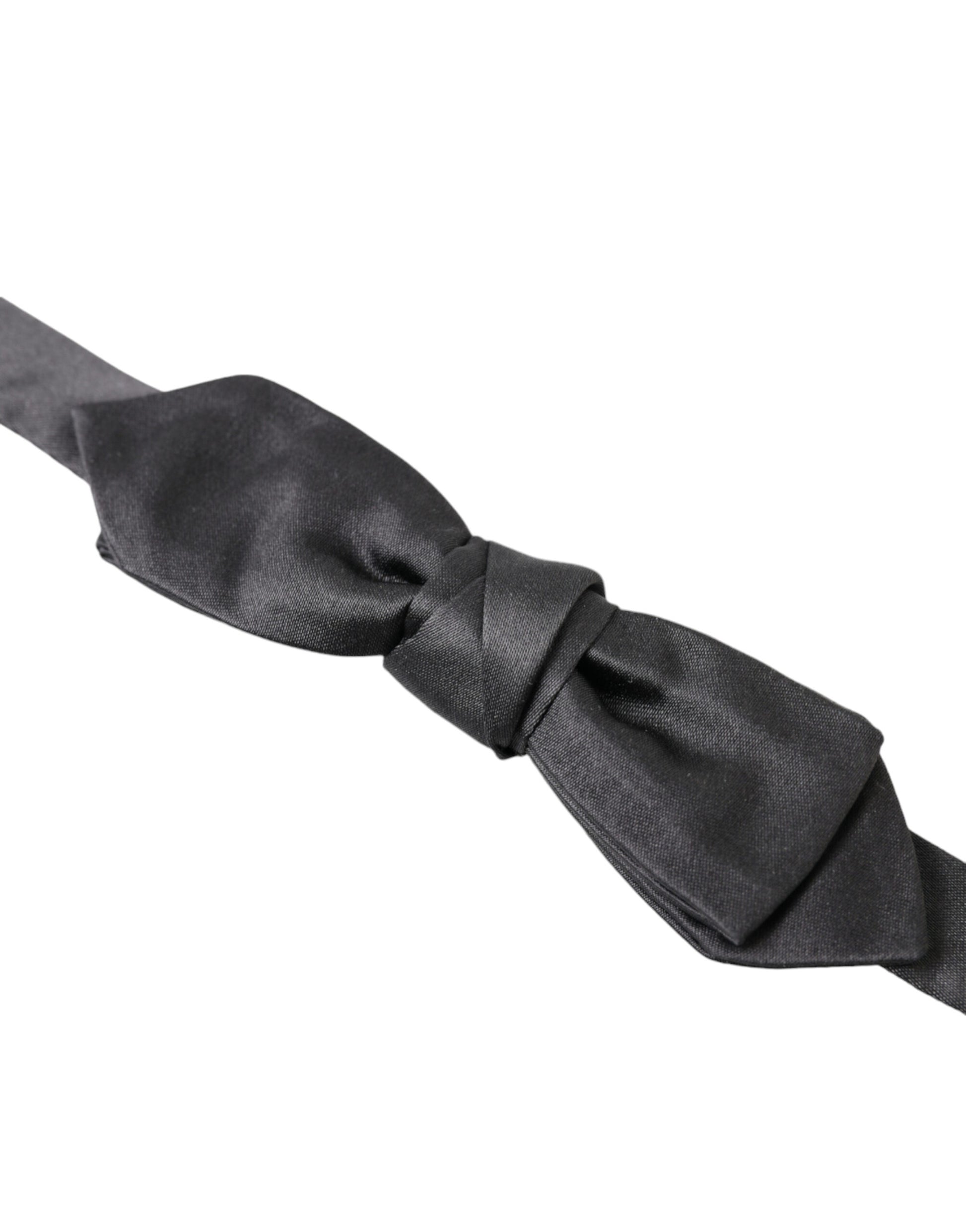 Dolce & Gabbana Elegant Anthracite Silk Bow Tie