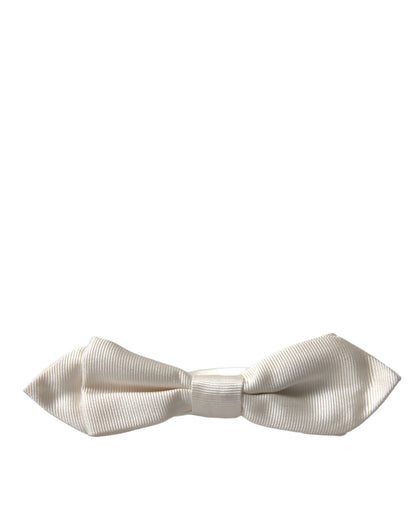 Dolce & Gabbana Elegant White Silk Bow Tie