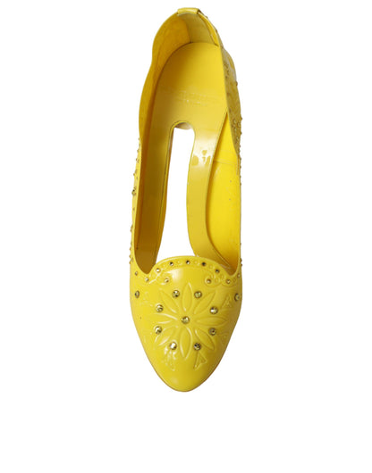 Dolce & Gabbana Yellow Crystal CINDERELLA Heels Pumps Shoes