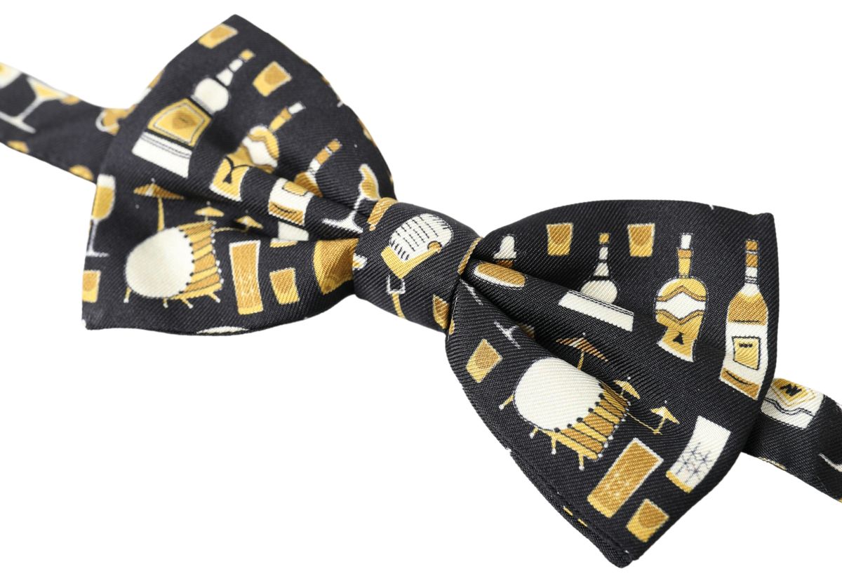 Dolce & Gabbana Elegant Black Silk Bow Tie