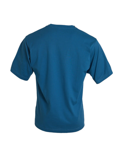 Dolce & Gabbana Blue Logo Round Neck Short Sleeves T-shirt