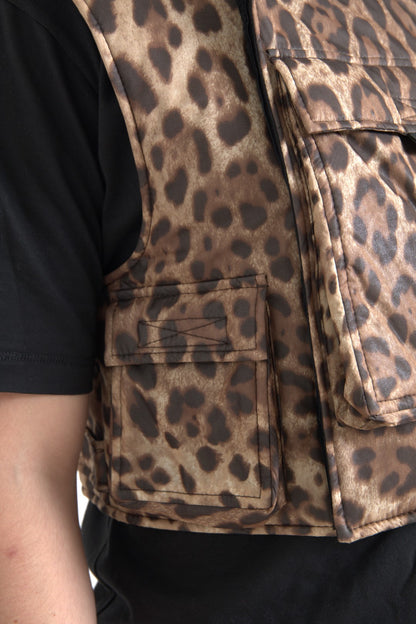 Dolce & Gabbana Silk Leopard Vest Exclusive Sportswear