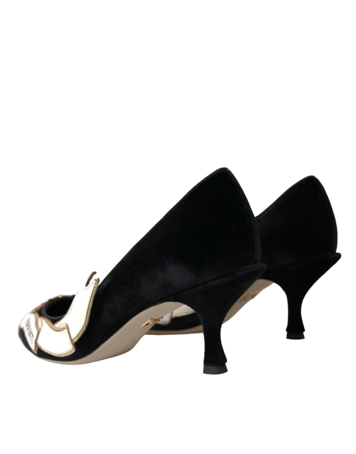 Dolce & Gabbana Black Suede Leather Amari Heels Pumps Shoes