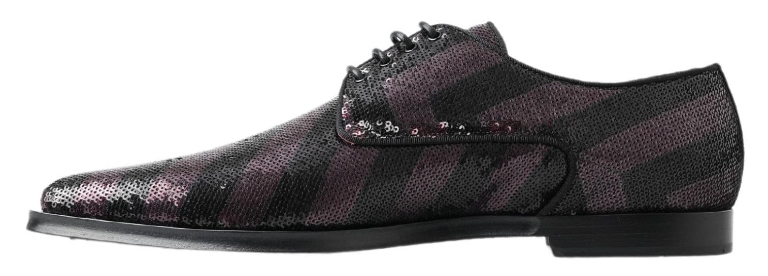 Dolce & Gabbana Elegant Sequin Embellished Derby Shoes