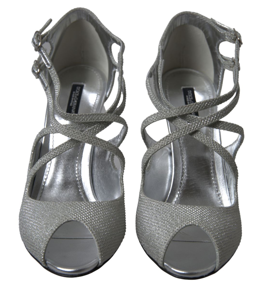 Dolce & Gabbana Elegant Shimmering Silver High-Heeled Sandals