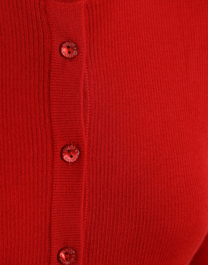 Dolce & Gabbana Elegant Red Cashmere-Silk Cardigan