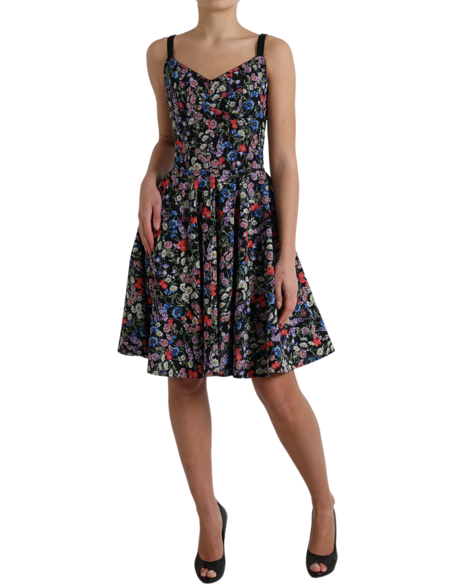 Dolce & Gabbana Elegant Floral A-Line Mini Dress