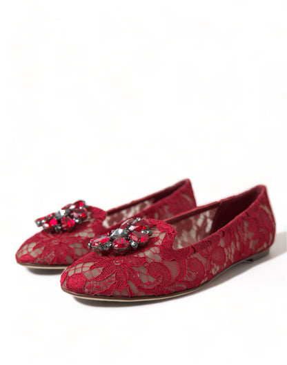 Dolce & Gabbana Elegant Floral Lace Vally Flats