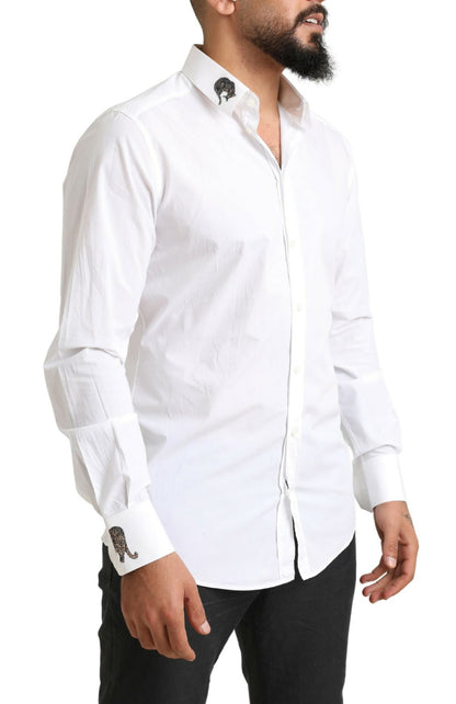 Dolce & Gabbana Italian Elegance Slim Fit White Cotton Shirt