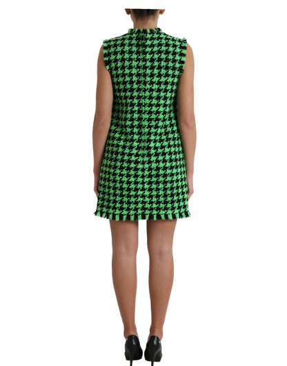 Dolce & Gabbana Elegant Houndstooth Knitted Mini Dress