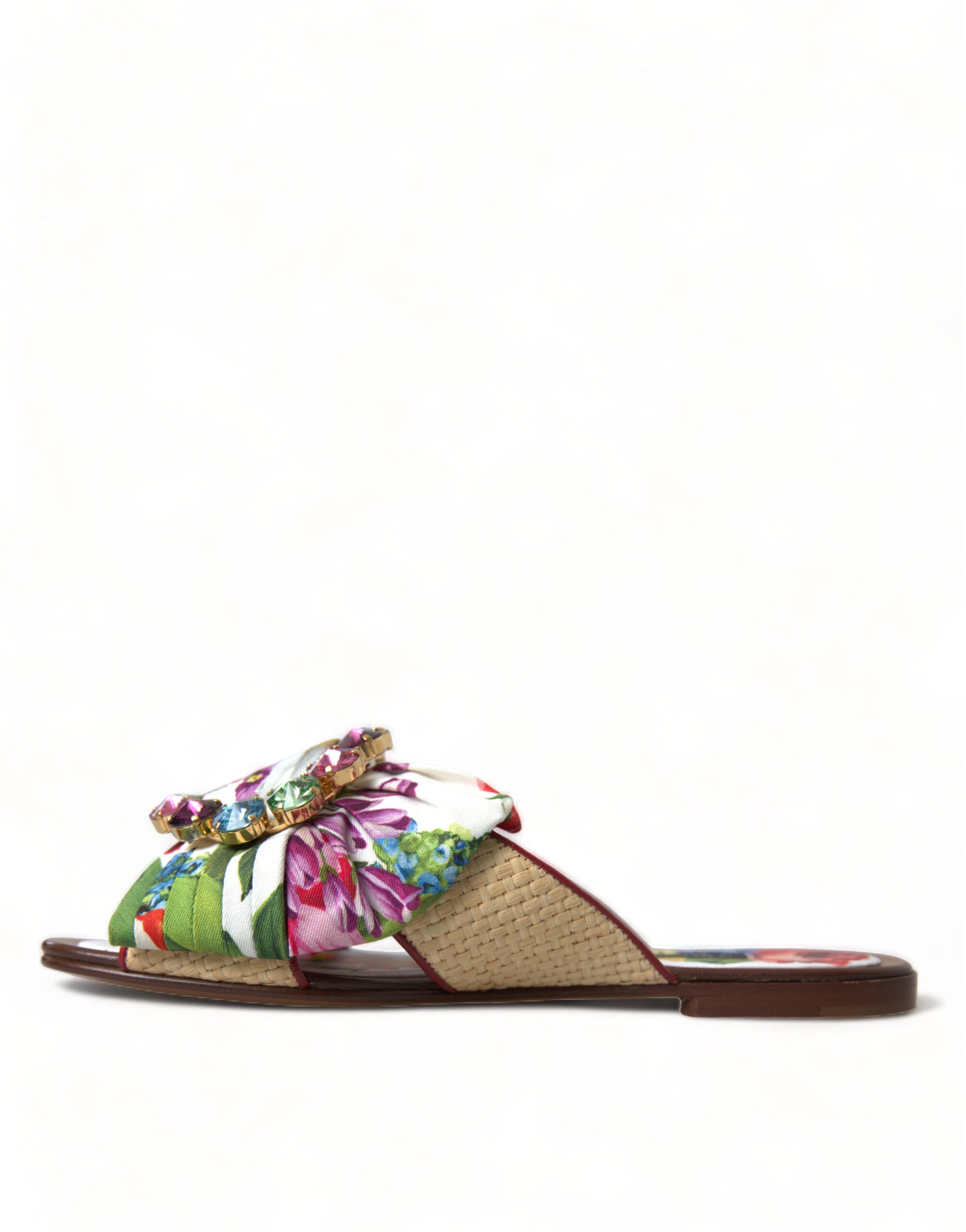 Dolce & Gabbana Exquisite Floral Print Flat Sandals