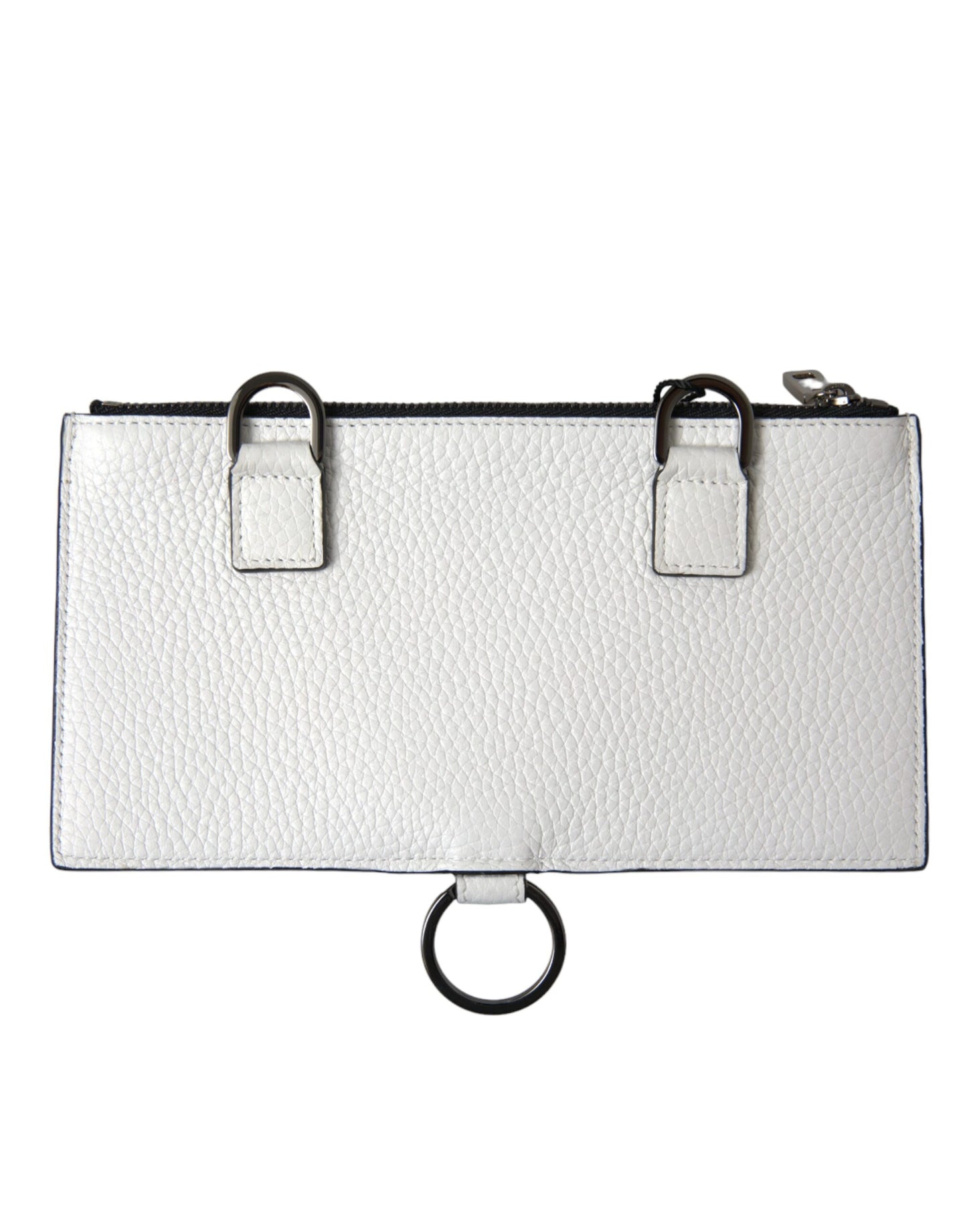 Dolce & Gabbana Elegant White Leather Crossbody Cardholder