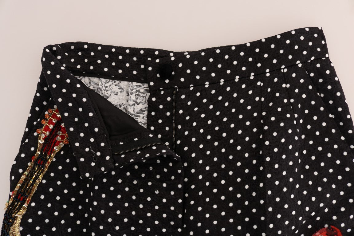 Dolce & Gabbana Elegant Polka Dot Embellished Trousers