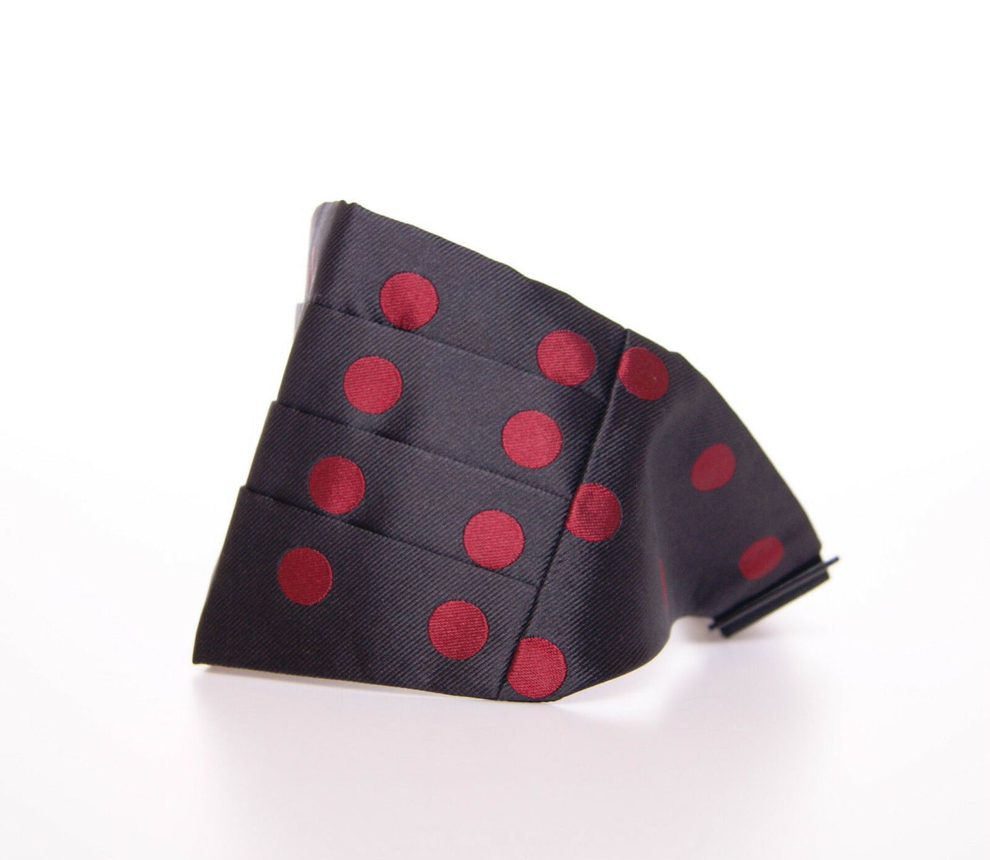 Dolce & Gabbana Exquisite Black Silk Cummerbund with Red Polka Dots