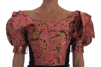 Dolce & Gabbana Ethereal Puff Sleeve Cropped Top