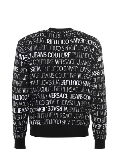 Versace Jeans Elegant Monochrome Logo Sweater