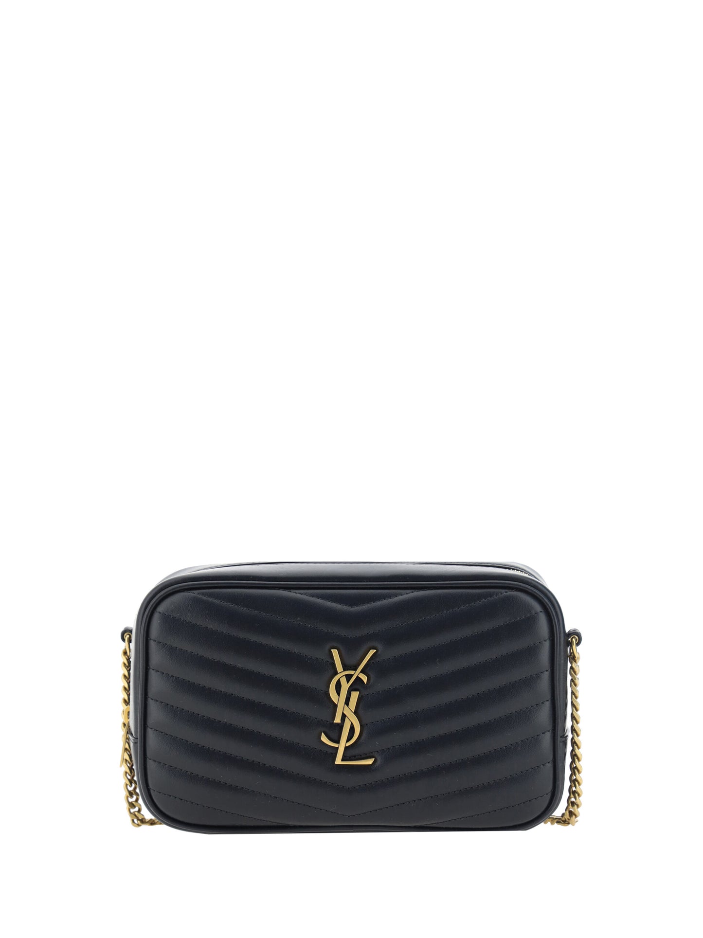 Saint Laurent Black Calf Leather Lou Small Shoulder Bag