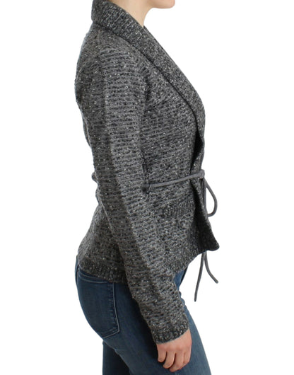 Cavalli Elegant Gray Wool Blend Cardigan