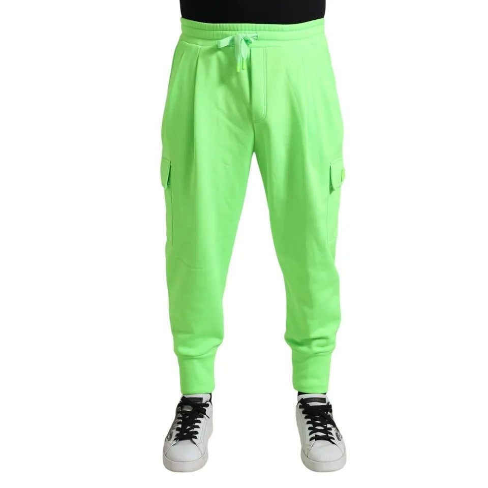 Dolce & Gabbana Neon Green Polyester Jogger Sweatpants Pants