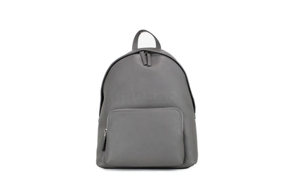 Burberry Abbeydale Branded Charcoal Grey Pebbled Leather Backpack Bookbag