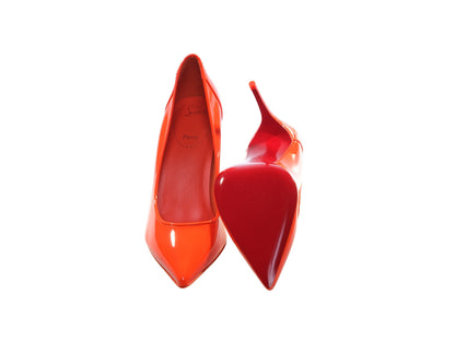 Christian Louboutin Sporty Kate Orange Patent Leather High Heel Pumps