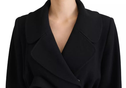 Dolce & Gabbana Black Double Breasted Belted Blazer Jacket