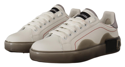 Dolce & Gabbana Elegant White Leather Sneakers