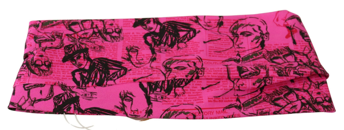 John Galliano Chic Pink Newspaper Print Cropped Top