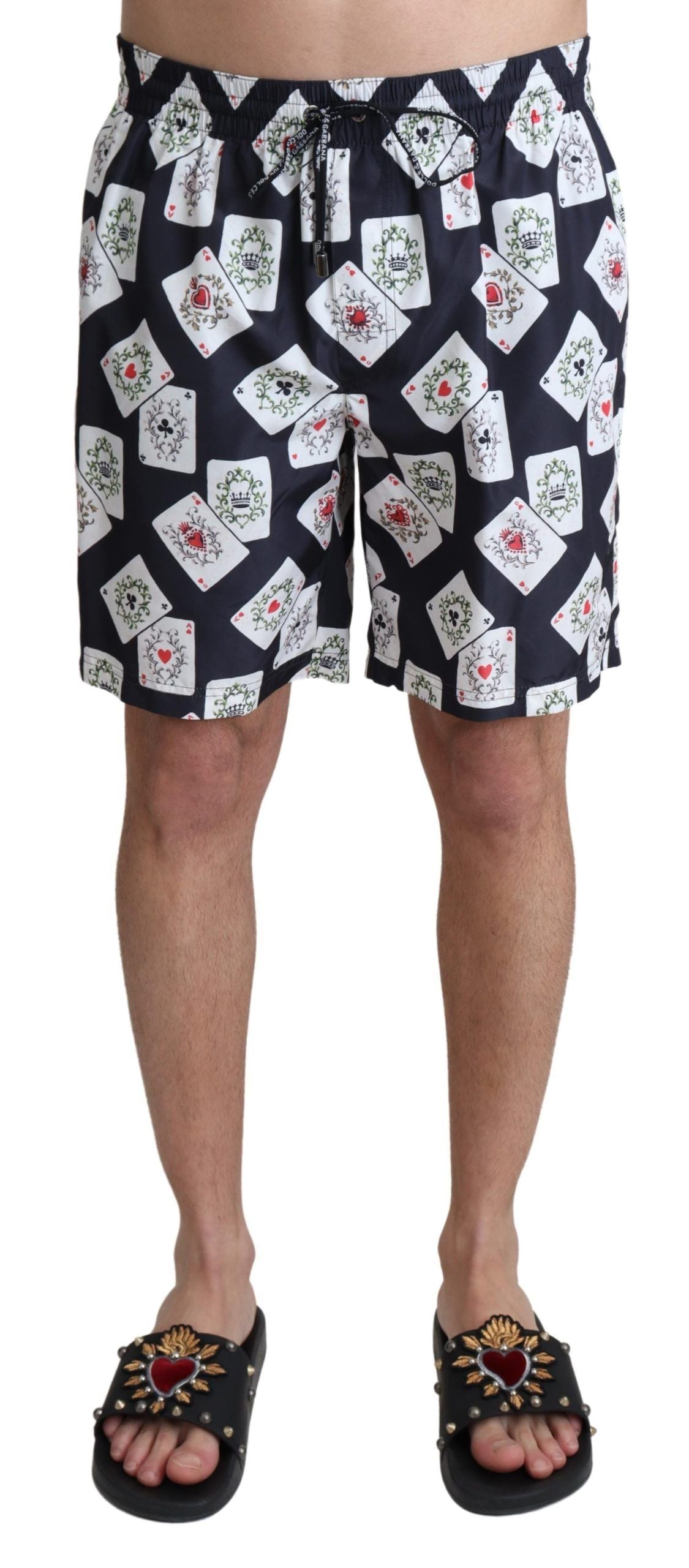 Dolce & Gabbana Multicolor Card Deck Printed Swim Trunks