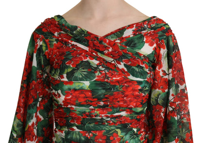 Dolce & Gabbana Enchanting Floral Midi Sheath Dress