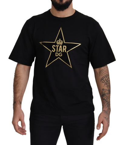 Dolce & Gabbana Gold Star DG Emblem Crewneck Tee