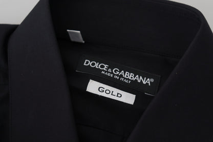 Dolce & Gabbana Elegant Slim Fit Black Cotton Dress Shirt