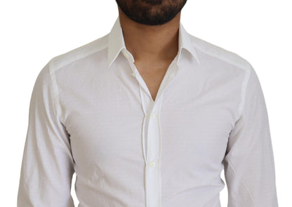 Dolce & Gabbana Elegant White Cotton Dress Shirt Slim Fit