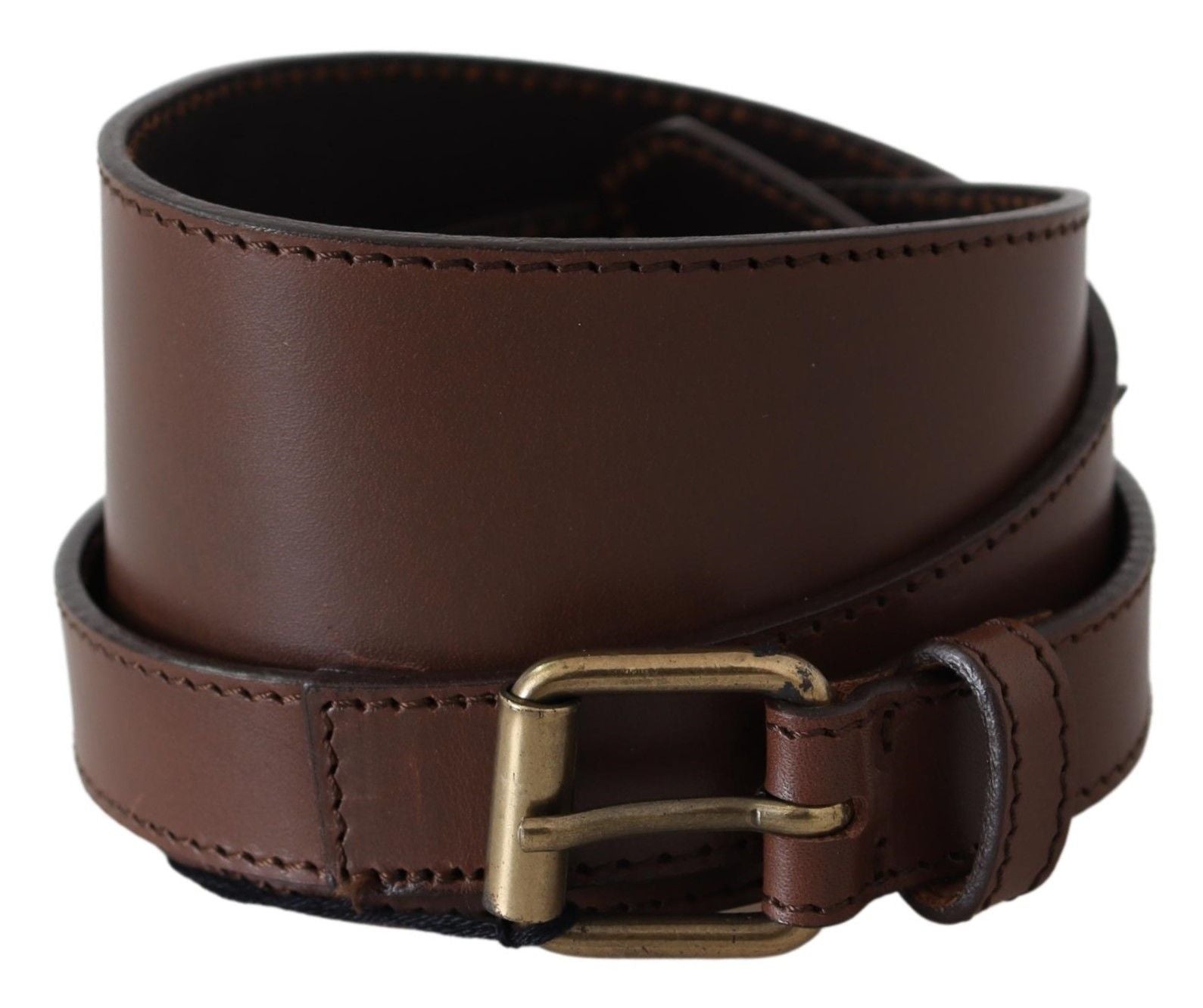 PLEIN SUD Elegant Rustic Gold-Tone Leather Belt