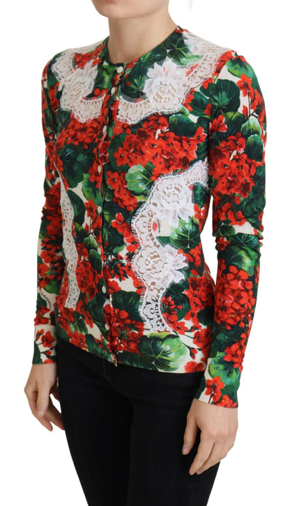 Dolce & Gabbana Elegant Floral Crewneck Cardigan