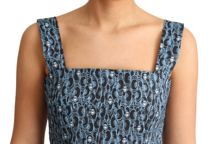 Dolce & Gabbana Elegant Sleeveless A-line Blue Heart Dress