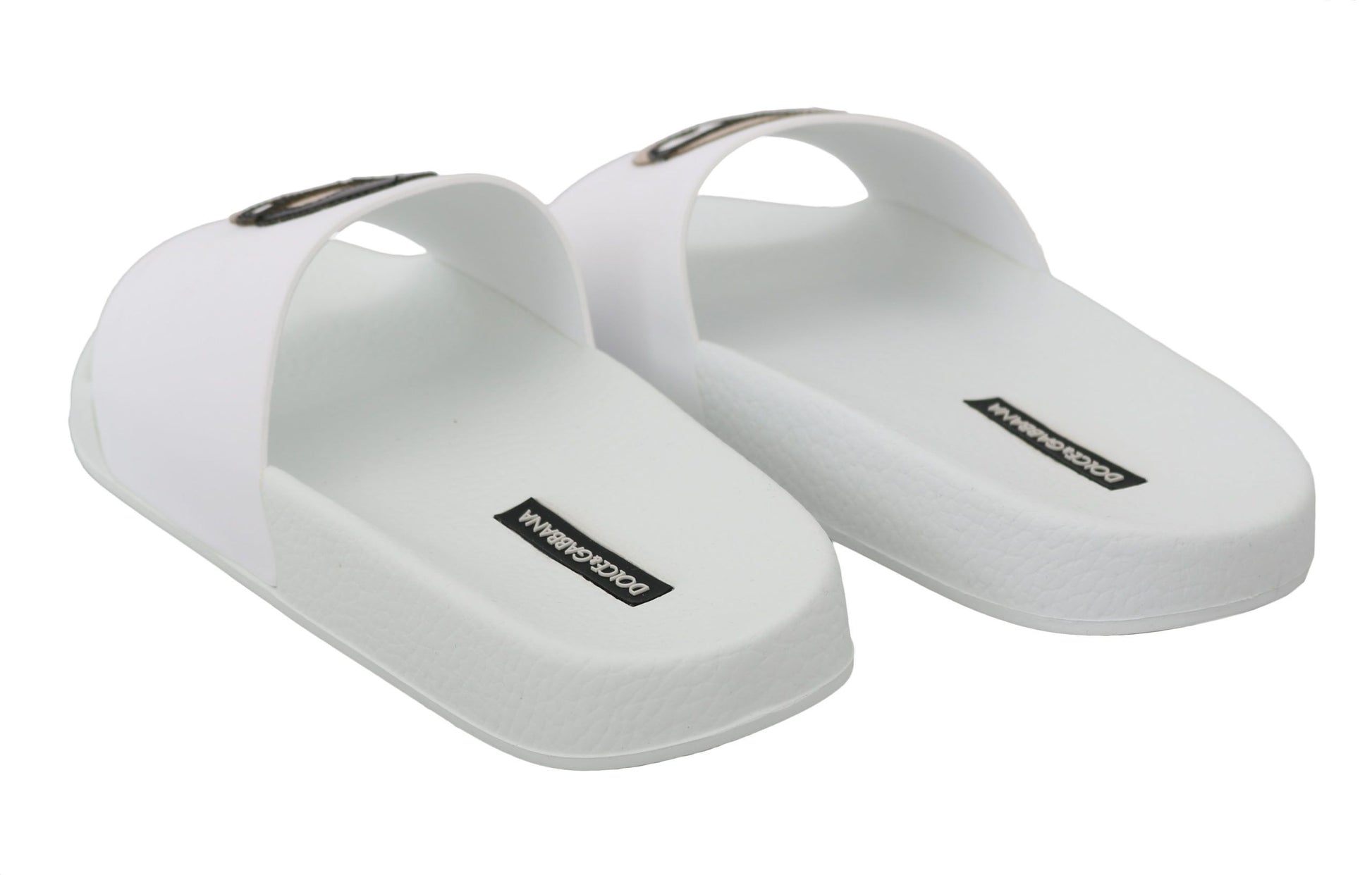 Dolce & Gabbana Chic White Slide Sandals - Luxury Summer Footwear