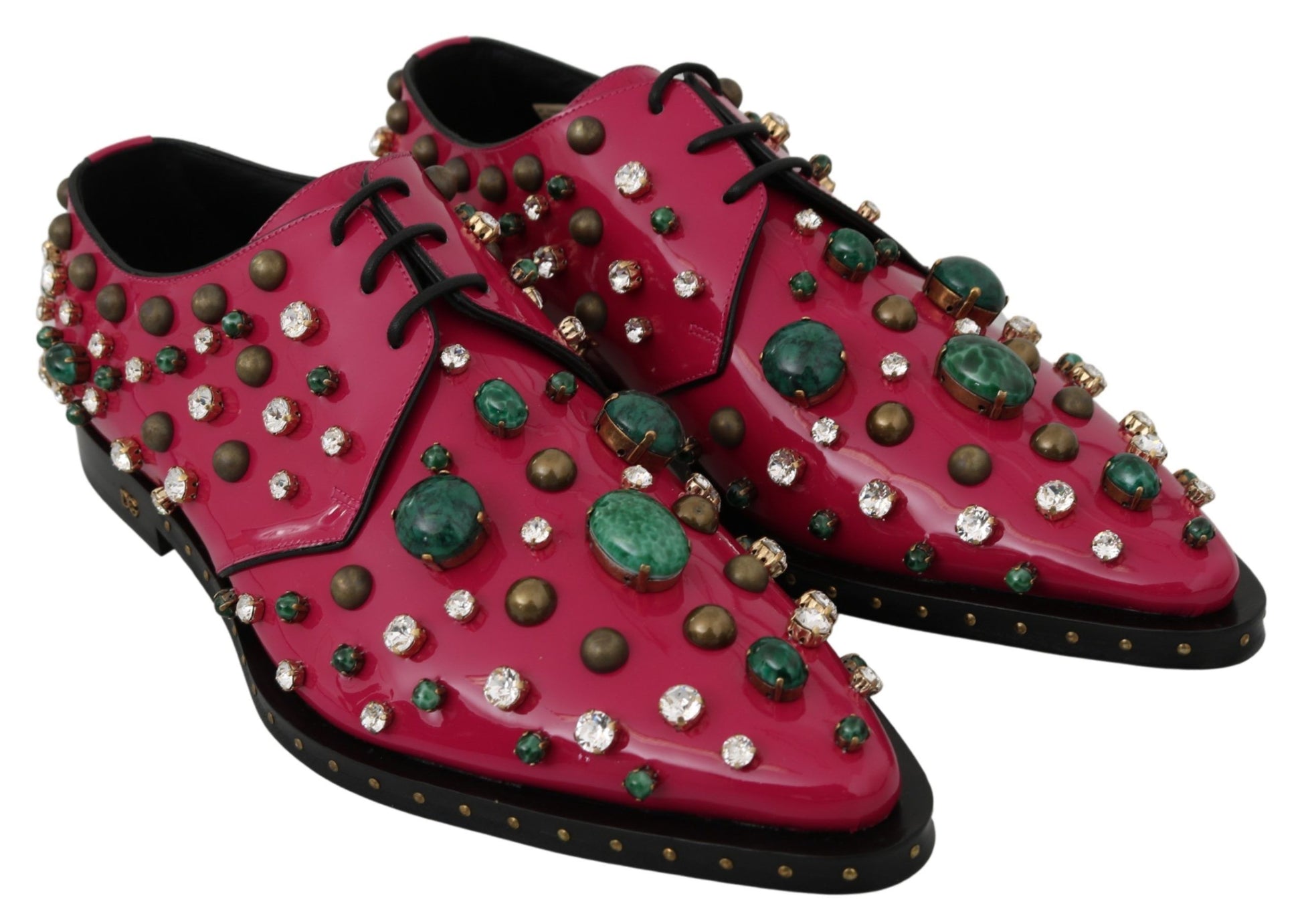 Dolce & Gabbana Fuchsia Pink Crystal Patent Flats