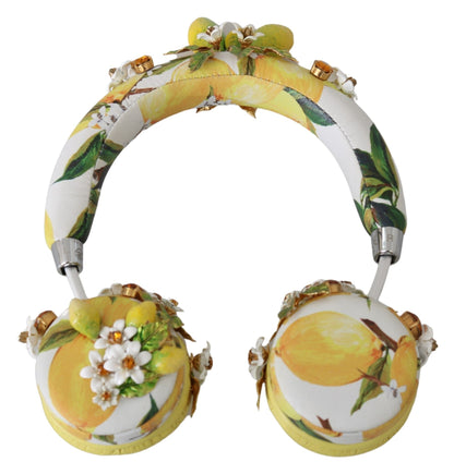 Dolce & Gabbana Glamorous Gold-Embellished Leather Headphones