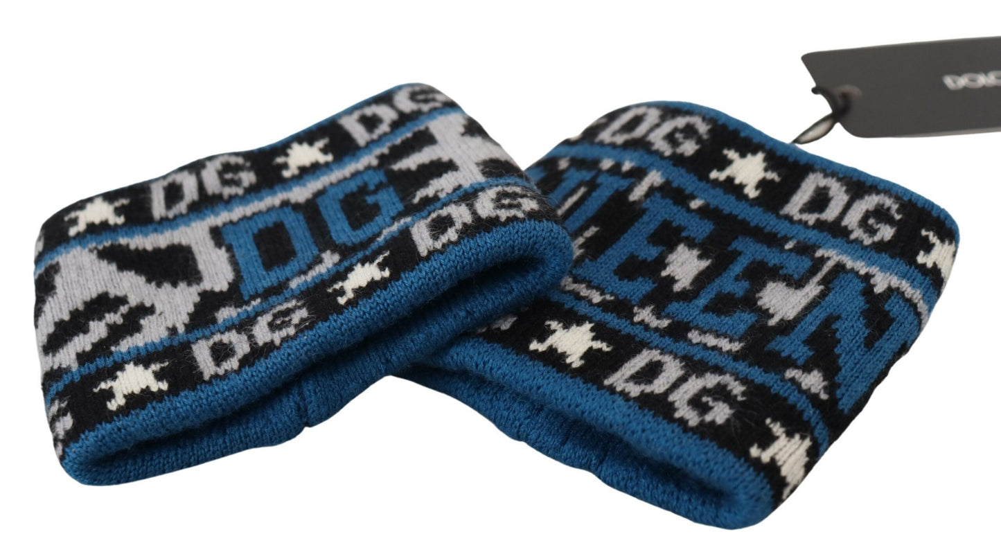 Dolce & Gabbana Exclusive Blue Cashmere-Wool Blend Wrist Wrap