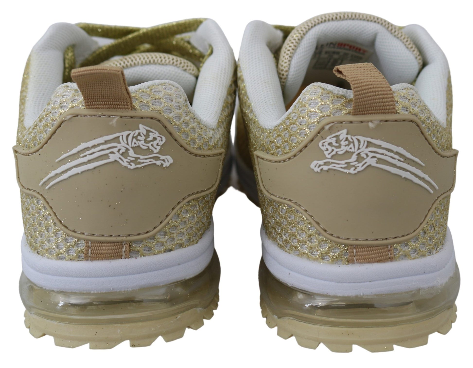 Plein Sport Exquisite Gold Polyester Sport Sneakers